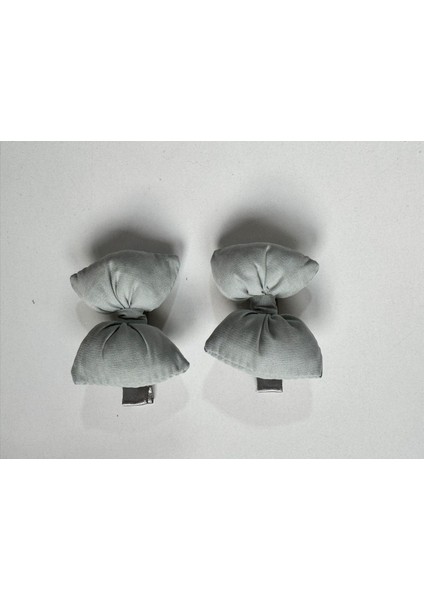 Kız Çocuk Fiyonklu 2'li Klips Toka Gri