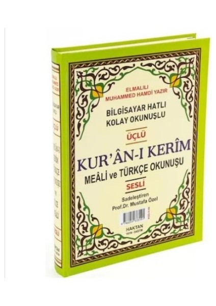 Orta Boy Kuran'ı Kerim Meali ve Türkçe Okunuşu Üçlü Yeşil H-58