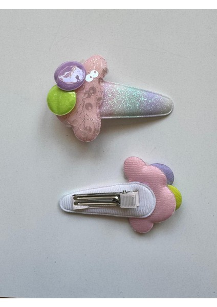 Kız Çocuk 2 'li Dondurmalı Klips Toka Pembe fiyatları