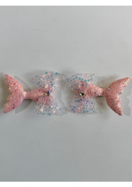 Kız Çocuk Deniz Kızı 2' Li Klips Toka Pembe