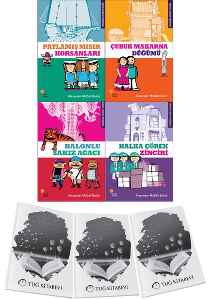 Balonlu Sakız Ağacı-Halka Çörek Zinciri-Patlamış Mısır Korsanları-Çubuk Makarna Düğümü 4lü Set Alexander Mccall Smith + Hediyeli