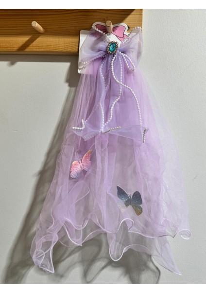 Kız Çocuk Uzun Tütü Kurdaleli Toka Klips Mor