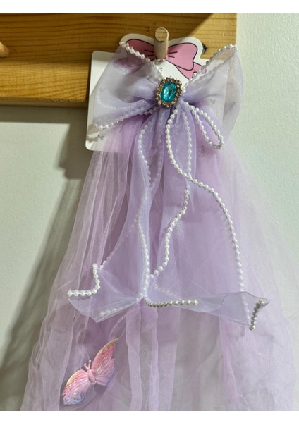 Kız Çocuk Uzun Tütü Kurdaleli Toka Klips Mor fiyatları