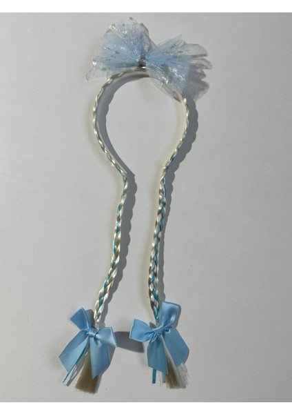 Kız Çocuk Tütü 2 Örğülü Taç Mavi