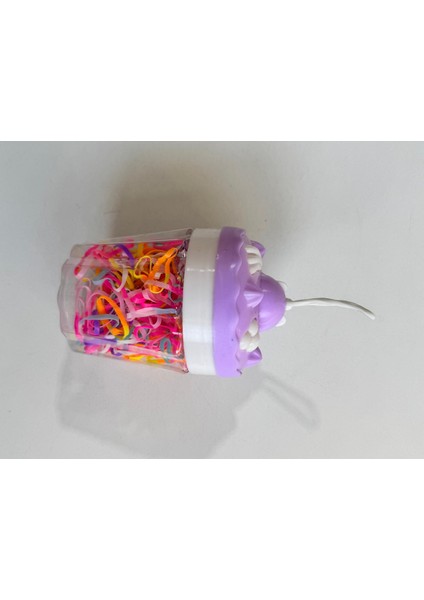 Kız Çocuk Cap Kek Kutulu Saç Lastiği Mor