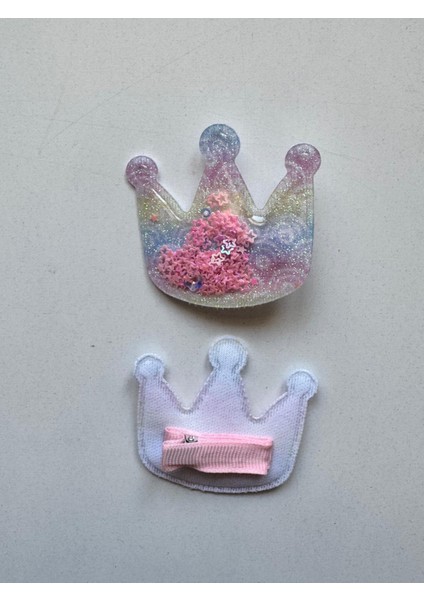Kız Çocuk 2' Li Klips Renkli Kral Taç Toka Mor fiyatları