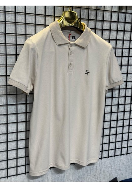 Polo Yaka T-Shirt %95 Pamuk Premium A+ Kalite Krem Penye Çekme Solma Bozulma Yapmaz Garanti Stblue