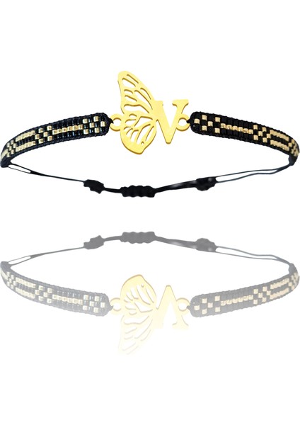 Altın Bileklik Model 7 Harf V G7B359 0.5 gr