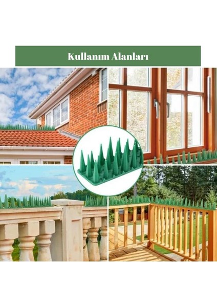 Balkon ve Bahçelerde Kuş Sorununa Çözüm Tüneme Engelleyici Plastik Diken Yeşil