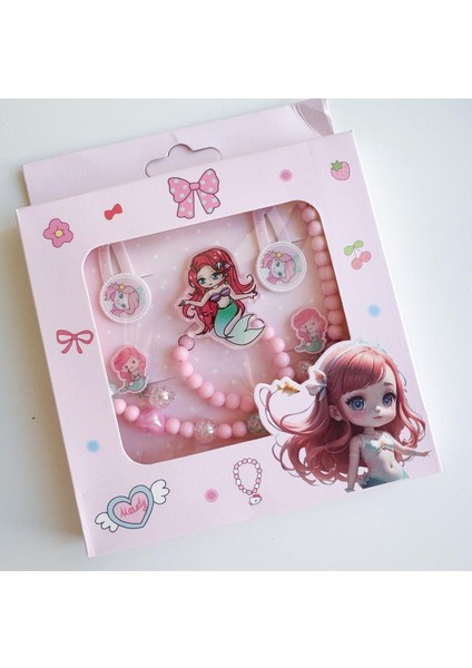 Çocuk Kolye-Bileklik-Küpe-Toka Seti