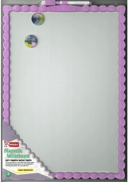 JL-117 Magnetic Çift Taraflı Beyaz Yazı Tahtası 28X39.5CM