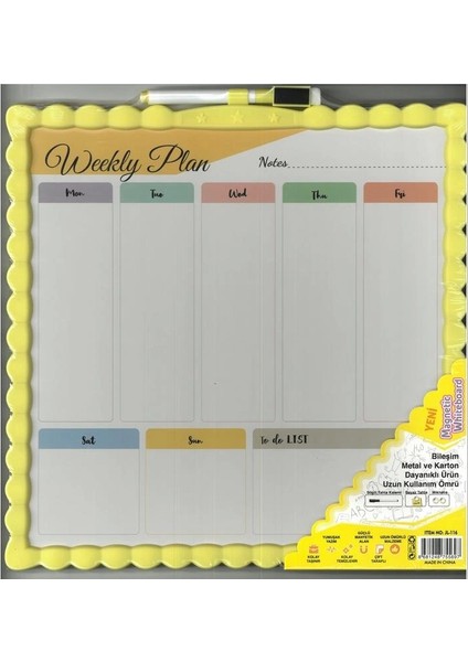 JL-116 Magnetic Çift Taraflı Beyaz Yazı Tahtası 29X29CM indirimleri