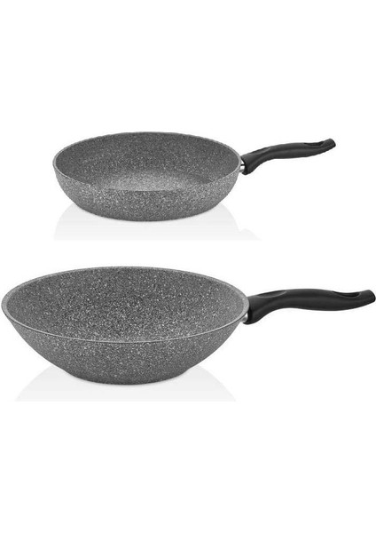 Granit Tava 24 cm ve 28 cm Wok Tava