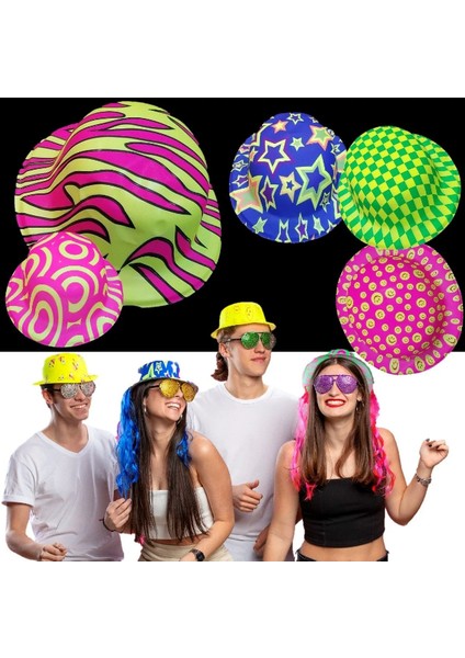 Farklı Desenlerde Plastik Neon Uv Işık Parti Şapkası 1 Adet fiyatları