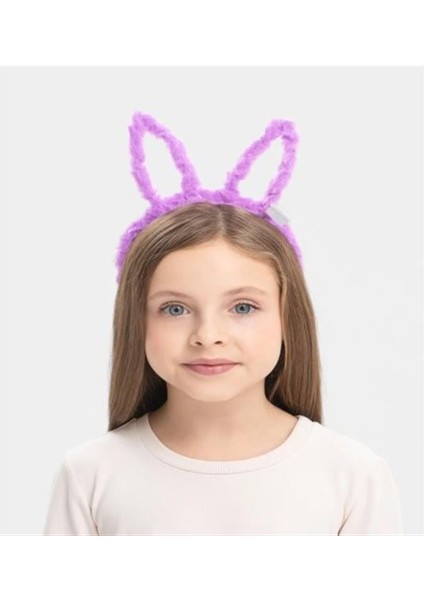 LED Işıklı Peluş Tavşan Kulak Taç Lila