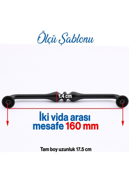 Yayık Kulp 10 Adet (160 mm 16 Cm)Mobilya Mutfak Dolab Çekmece Dolap Kulpları Kapak Kulpu Kulbu Siyah