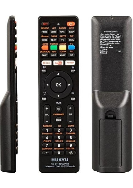 Kl RM-L1130 + x Plus Siyah Universal LCD LED Tv Kumanda