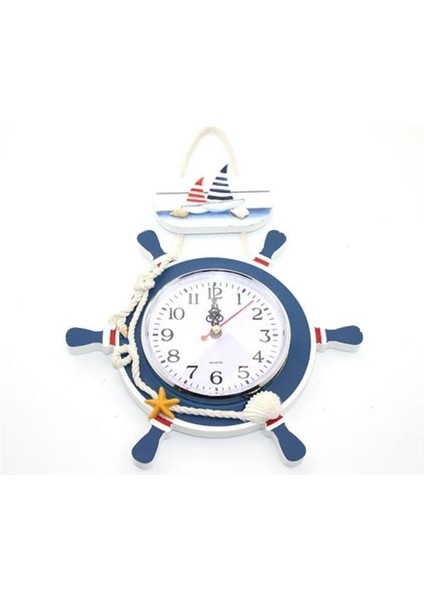 Ahşap Marin Dümenli Saat Model 2