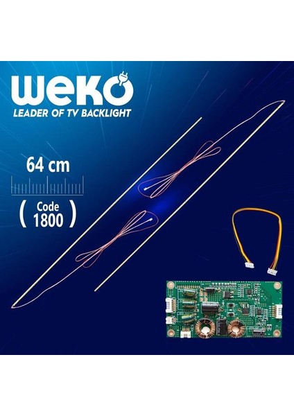 58'' Universal Monitör E-Led (7020) 640MM 12V Çift Led+Sürücü+Kablo Takım