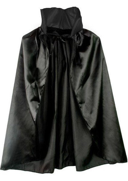 Siyah Renk Yakalı Halloween Pelerini 90 cm