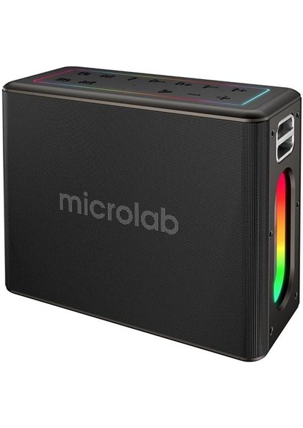 M60 Vega 100W Rgb 2 Adet Kablosuz Mikrofonlu Bluetooth Karaoke Hoparlör (15.000MAH Batarya)