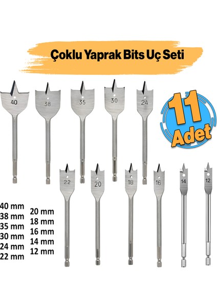 Yaprak Matkap Ucu Ahşap Ağaç Tahta Sunta Plastik Delme Bits Uç 40-38-35-30-24-22-20-18-16-14-12 mm