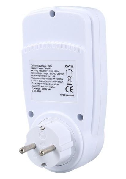 PM-1453 Dijital Wattmetre Enerji Sarfiyat Ölçer Tüketim Ölçer 220 Volt 16 Amper 3680 Watt Priz modelleri
