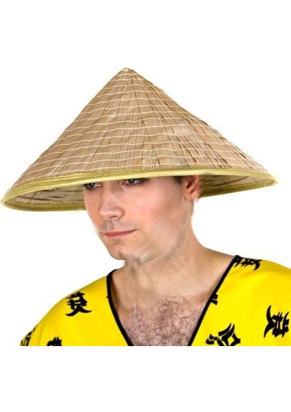 Naturel Renk Cambodia Kamboçyalı Vietnam Şapkası Pvc Hasır