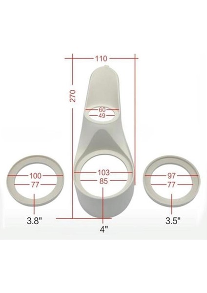 Xyp-Pod2 3.5'' - 3.8'' - 4'' Tweeter Montaj Yuvası 1 Çift (Plastik)