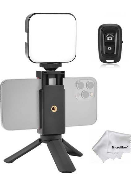 Cep Telefonları Için Puluz PU529B 64 LED Light Işık , Mini Tripod ve Kumanda Iphone , Samsung Vb.
