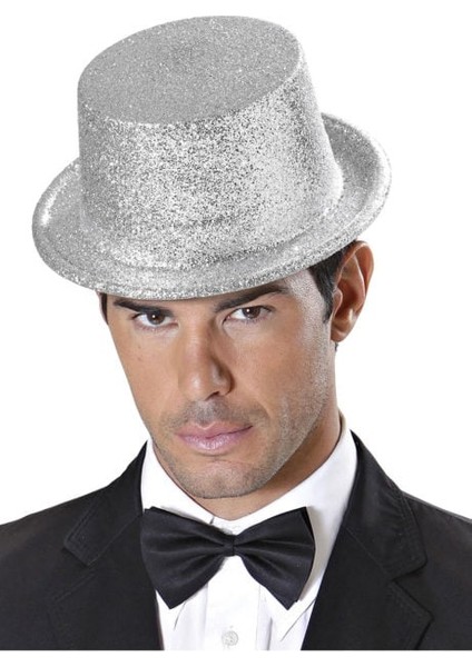 Gümüş Renk Uzun Plastik Simli Parti Şapkası fiyatları