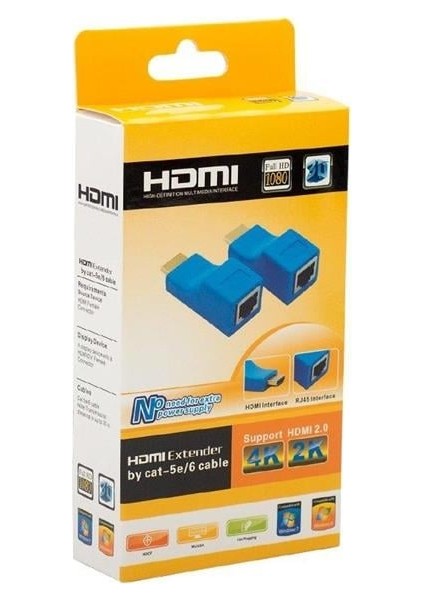 H-608F 4K HDMI To RJ45/CAT5/CAT6/ETHERNET 30 Metre HDMI Uzatıcı Extender