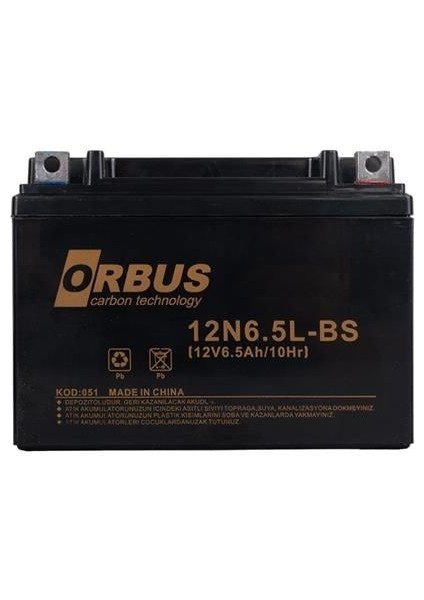 12N6.5L-BS 12V 6.5A Motosiklet Aküsü (139 x 66 x 100 Mm) (2.05KG) fiyatları