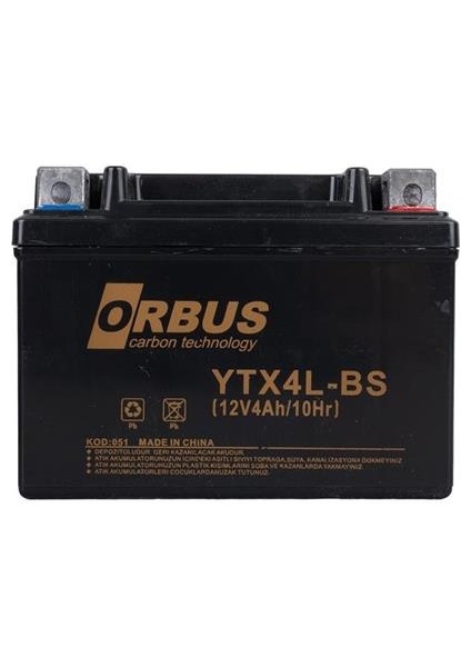 YTX4L-BS 12V 4A Motosiklet Aküsü (114 x 66 x 88 Mm) (1.6kg) fiyatları