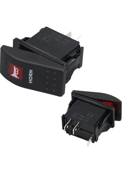Powermaster Korna Sembollü Işıksız Yaylı 2 Pinli On-Off 12-24V Marin Switch