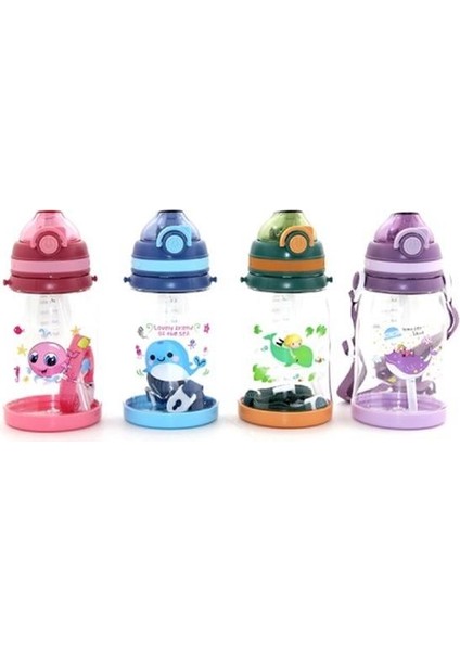 Renkli Pipetli Suluk 550 ml