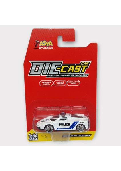 Metal Mini Polis Arabası 8 cm - Polis - 7 indirimleri