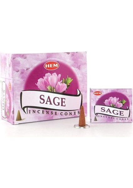 Sage Aromalı Konik Tütsü