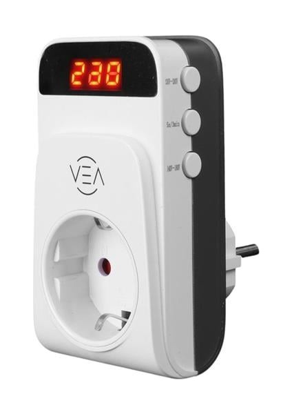 VE-25530 15A 3520W Tekli Dijital Göstergeli Akım Korumalı Priz Aşırı Yüksek Gerilim