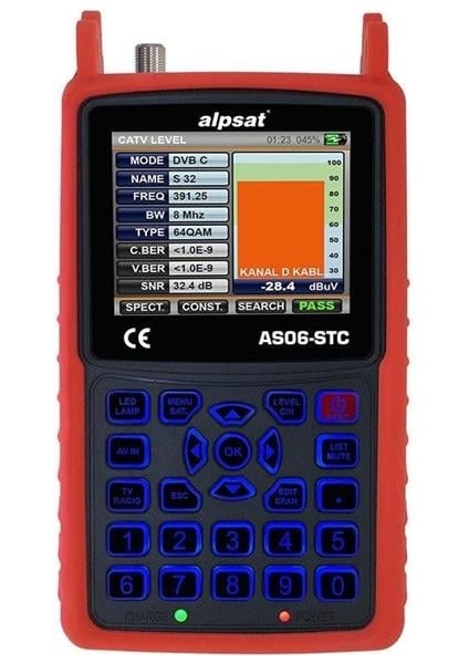 AS06-STC Satfinder 6 Hd Slim Görüntülü Uydu Bulucu-Ahd Test Cihazı