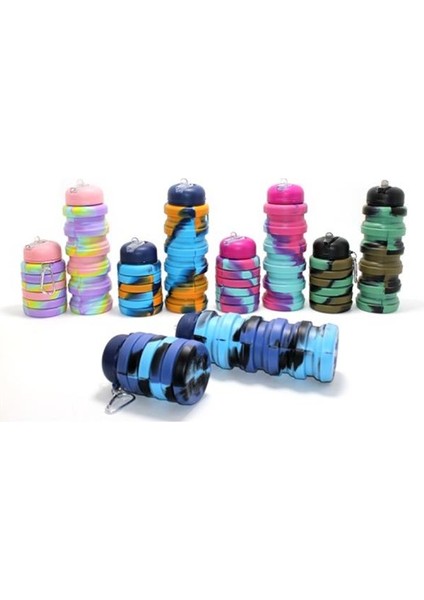 Katlanabilir Portatif Silikon Su Şişesi 500 ml Model 1