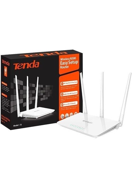 F3 4 Port 300 Mbps 3 Antenli Access Point Router