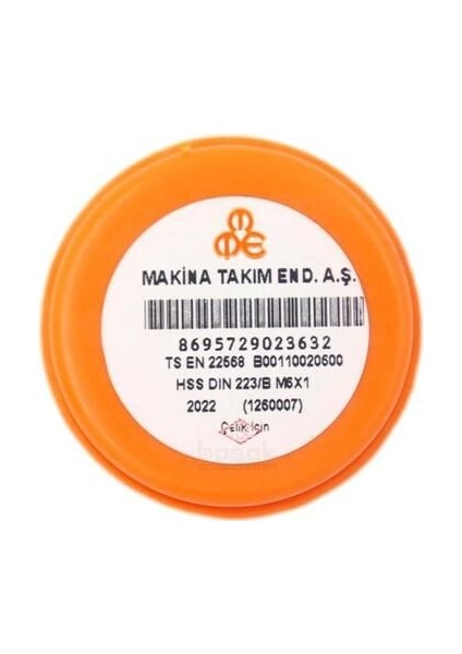 M6 x 1 Pafta Normal Vidalı Hss Dın 223/B