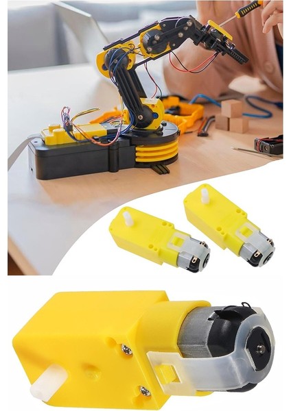 Çift Eksenli Motor Redüktörlü 6V 250 Rpm 2 Adet Sarı Dc Motor Arduino Robotik Motor Deney Okul Bilim Araba Yapım
