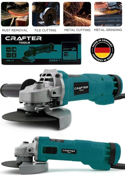 Germany 980W Bakır Sargılı 125 mm Spiral Avuç Içi Kesme ve Ahşap Metal Kesme Taşlama Makinası