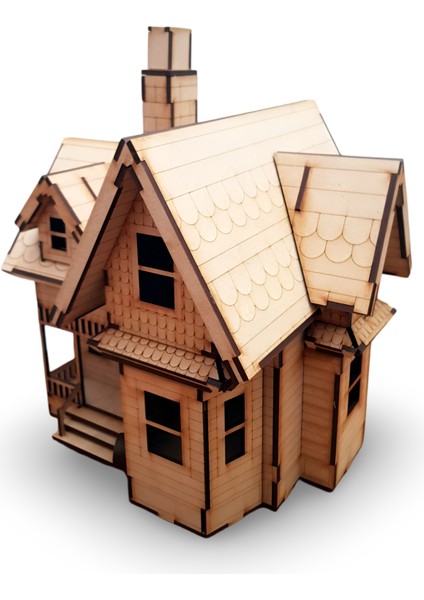 Ahşap Çiftlik Evi Maketi - 115 Parça 3D Puzzle - 3D Puzzle Oyuncak ve Dekor