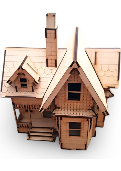 Ahşap Çiftlik Evi Maketi - 115 Parça 3D Puzzle - 3D Puzzle Oyuncak ve Dekor