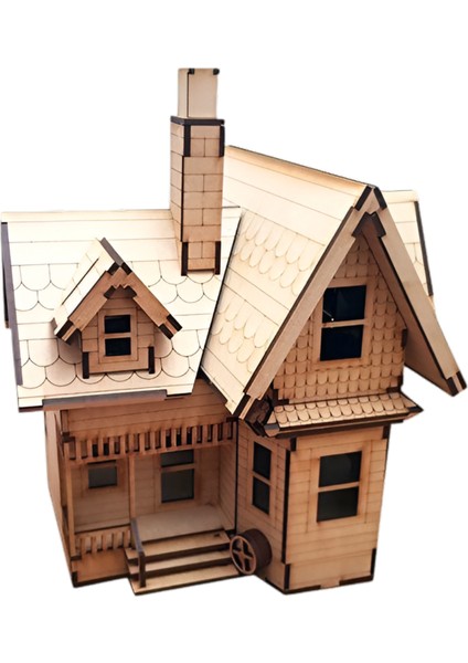 Ahşap Çiftlik Evi Maketi - 115 Parça 3D Puzzle - 3D Puzzle Oyuncak ve Dekor