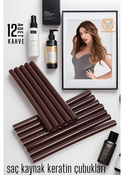 Keratin Kaynak Çubukları 12 Adet Kahve