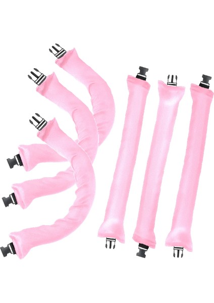 Pudra Pembe Saten Saç Şekillendirici Saten Saç Sosisi Saten Saç Bigudi Isısız Saç Bandı
